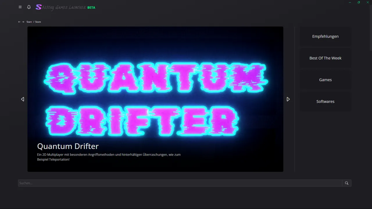 Sketchy Games Launcher, Store-Ansicht